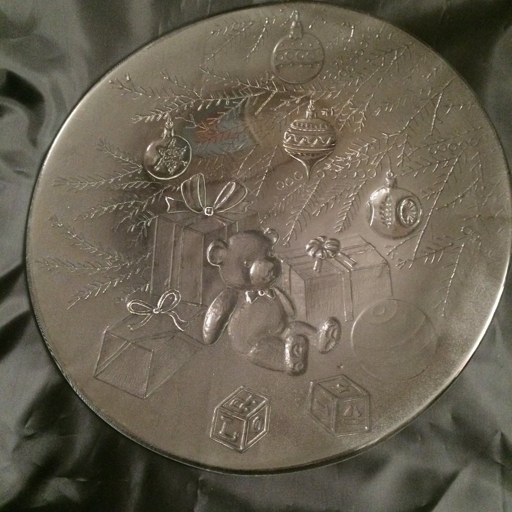 Christmas Bear Gifts Serving Glass Platter/Plate